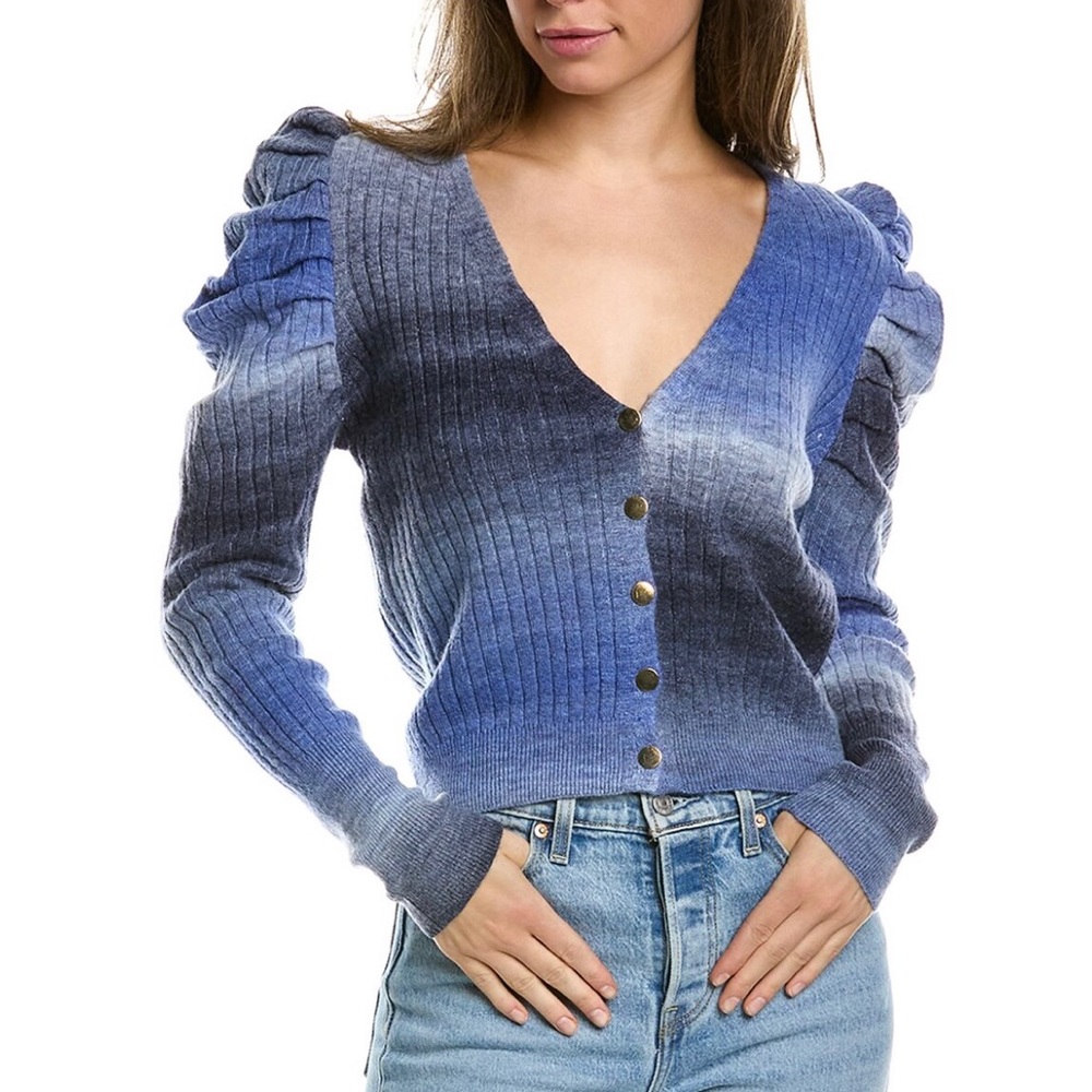 Lea and Volia blue multi cardigan, new with tags